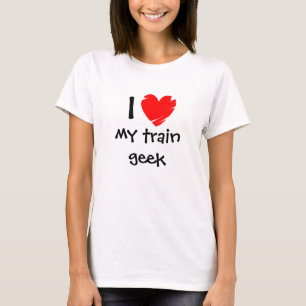 T-shirt J'aime mon geek de train