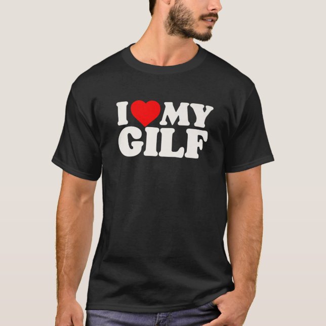 T-shirt J'Aime Mon GILF Amusant Grand-mère (Devant)