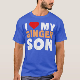 T-shirt J'Aime Mon Gingembre Fils Cool Redhead Famille Cad
