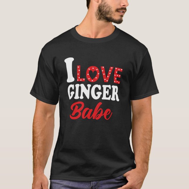 T-shirt J'Aime Mon Ginger Babe Redhead (Devant)