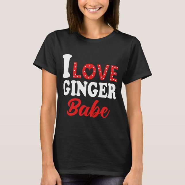 T-shirt J'Aime Mon Ginger Babe Redhead (Devant)