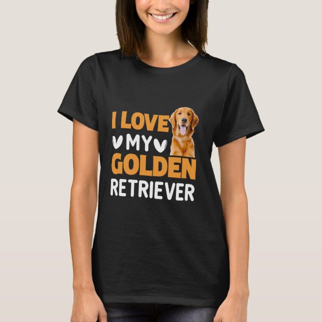 T-shirt J'Aime Mon Golden Retriever (Devant)