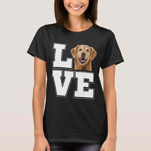 T-shirt J'aime mon Golden Retriever Amoureux de les chiens (Devant)