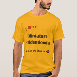 T-shirt J'aime mon Goldendoodle miniature (le chien