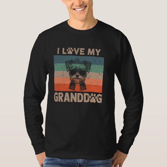 T-shirt J'Aime Mon Grand-Chien Morkie Grand-Mère Grand-Pèr (Devant)