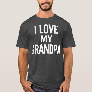 T-shirt J'aime mon grand-père pour hommes, femmes et jeune
