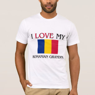 T-shirt J'Aime Mon Grand-Père Roumain