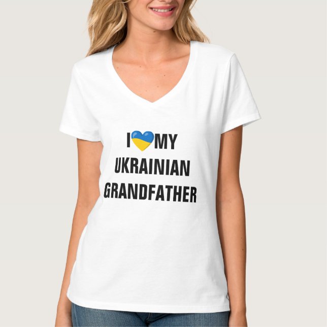 T-shirt J'aime mon grand-père ukrainien (Devant)