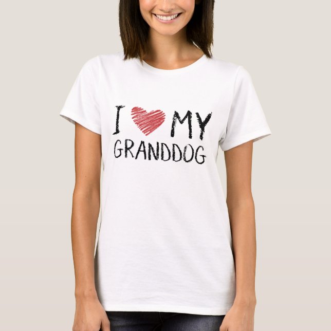 T-shirt J'aime mon Granddog (Devant)