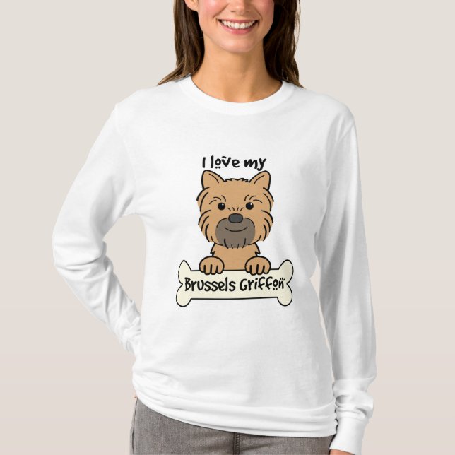 T-shirt J'aime mon griffon de Bruxelles (Devant)