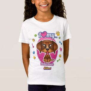 T-Shirt J'aime mon habillement de dobermann (le dobermann