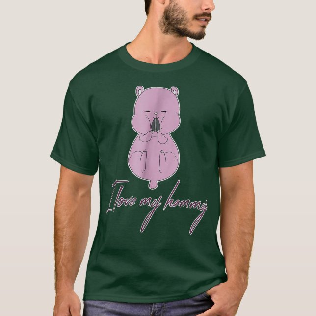 T-shirt J'Aime Mon Hammy Cute Hamster Tee_3 (Devant)
