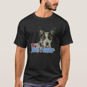 T-shirt J'Aime Mon Heeler Bleu