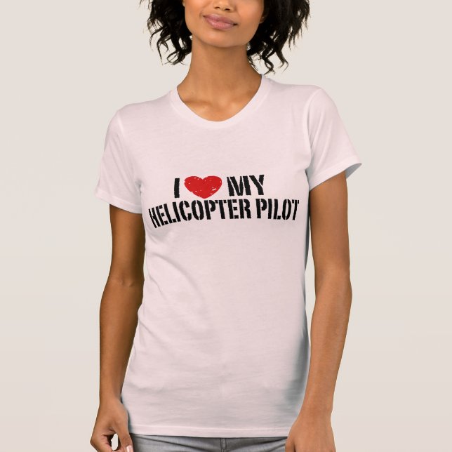 T-shirt J'Aime Mon Hélicoptère+Pilote (Devant)