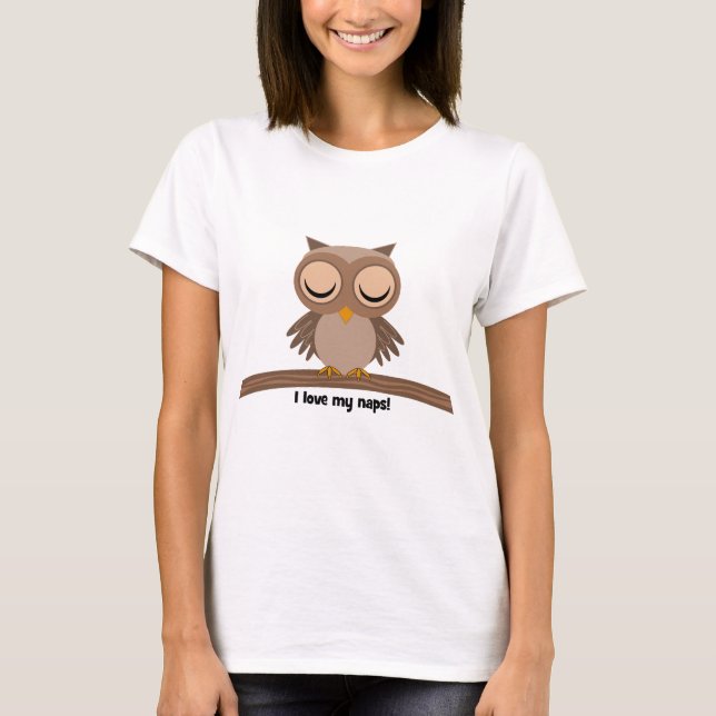 T-shirt J'aime mon hibou de petits sommes (Devant)