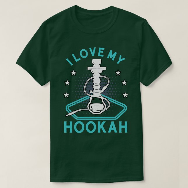 T-shirt J'Aime Mon Hookah Drôle Shisha Smoker Vape (Design devant)