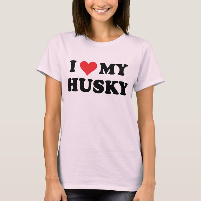 T-shirt J'Aime Mon Husky (Devant)