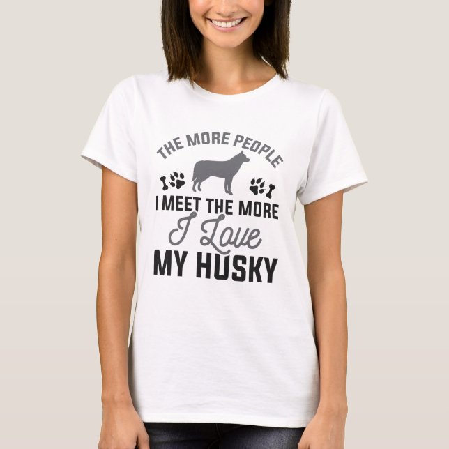 T-shirt J'Aime Mon Husky (Devant)