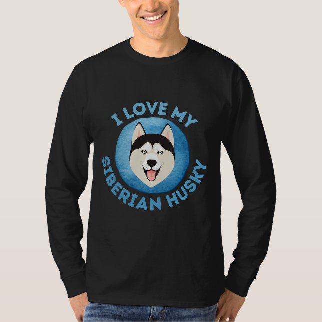 T-shirt J'Aime Mon Husky Husky Sibérien (Devant)