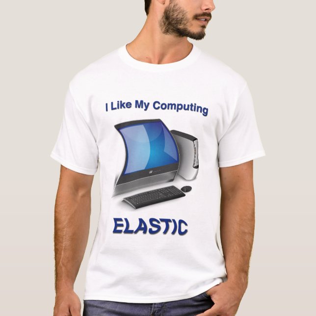 T-shirt J'aime mon informatique élastique (Devant)