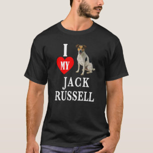 T-shirt J'Aime Mon Jack Russell Chien Animaux Amoureux des