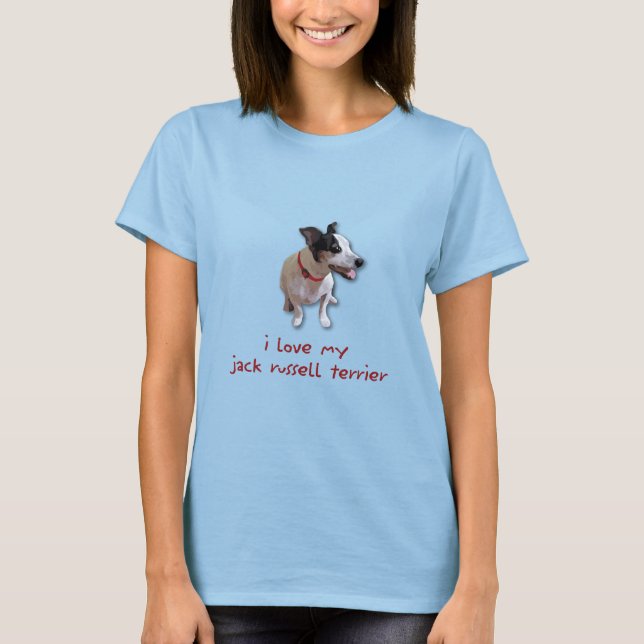T-shirt j'aime mon jack russell terrier (Devant)