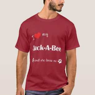 T-shirt J'aime mon Jack-UN-Abeille (le chien femelle)