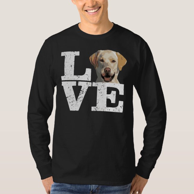 T-shirt J'aime mon labo jaune Labrador Retriever Chien (Devant)