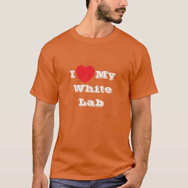 T-shirt J'aime mon laboratoire blanc (Devant)