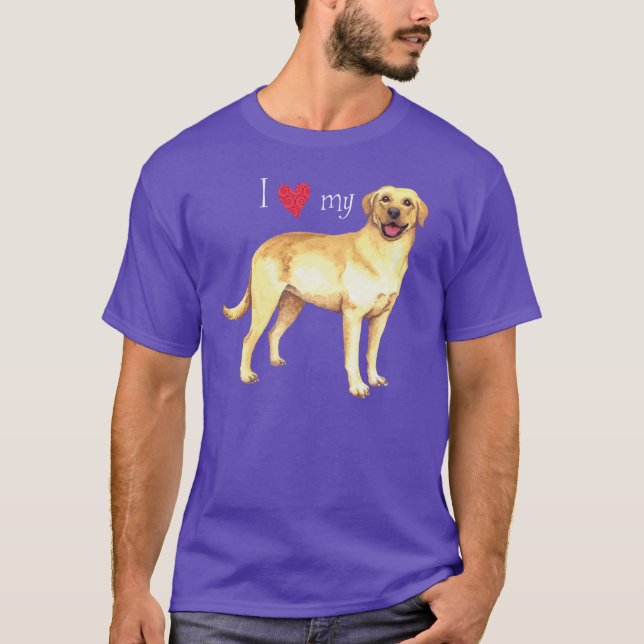 T-shirt J'aime mon laboratoire jaune (Devant)