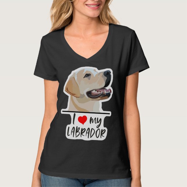 T-shirt J'aime mon Labrador 35 (Devant)
