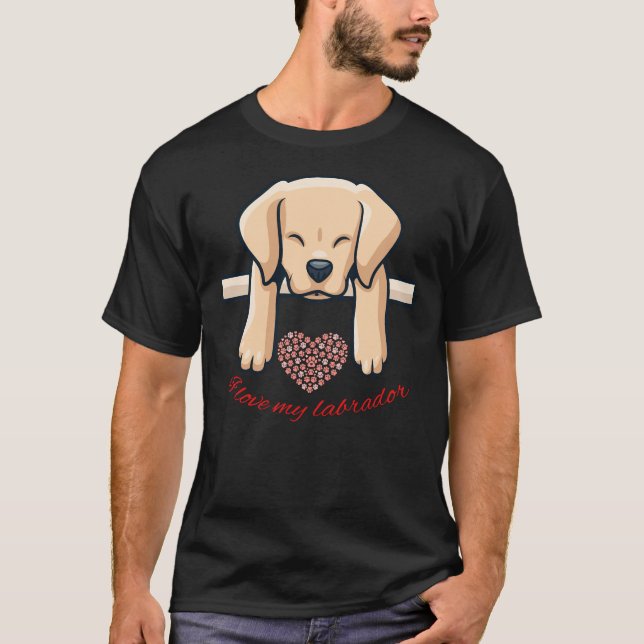 T-shirt J'aime mon Labrador 62 (Devant)