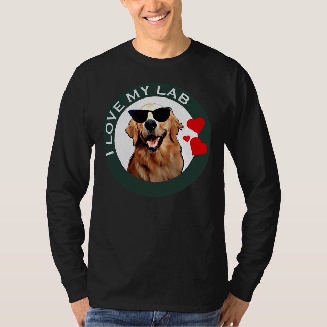 T-shirt J'aime mon Labrador Retriever Green Active (Devant)