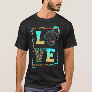 T-shirt J'aime mon Labrador Retriever noir Maman Lab noir