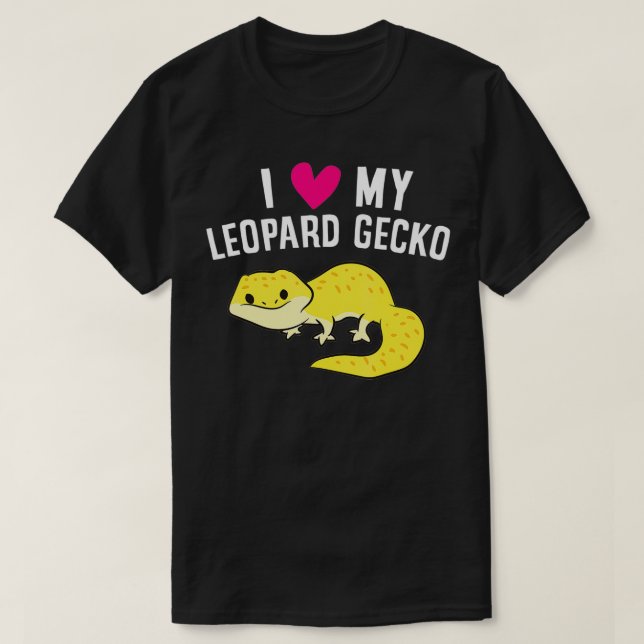 T-shirt J'Aime Mon Léopard Gecko Géopard Cute Léopard (Design devant)