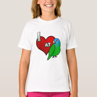 T-shirt J'aime mon leurre bleu couronné