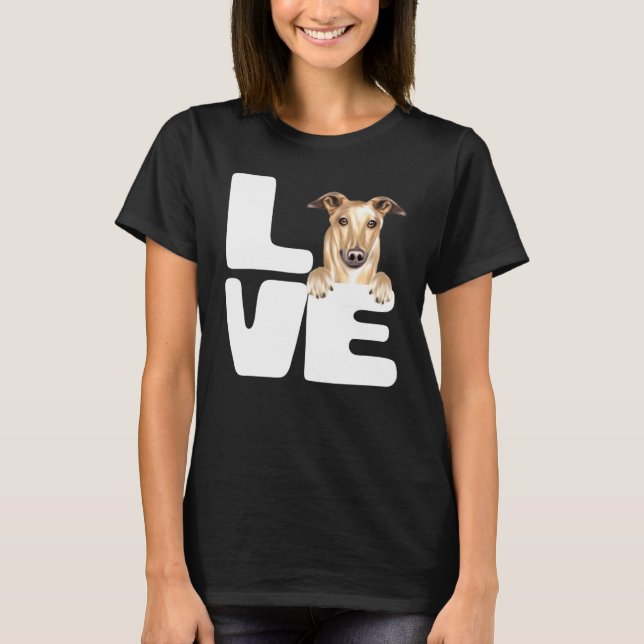 T-shirt J'aime mon lévrier (Devant)