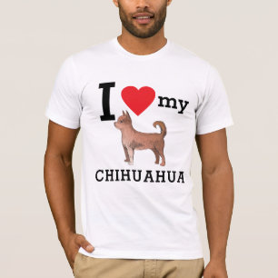 T-shirt J'Aime Mon Long Haired Chihuahua