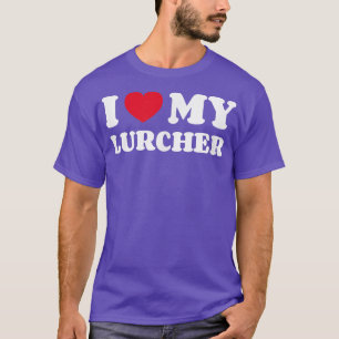 T-shirt J'Aime Mon Lurcher Chien Propriétaire Coeur 