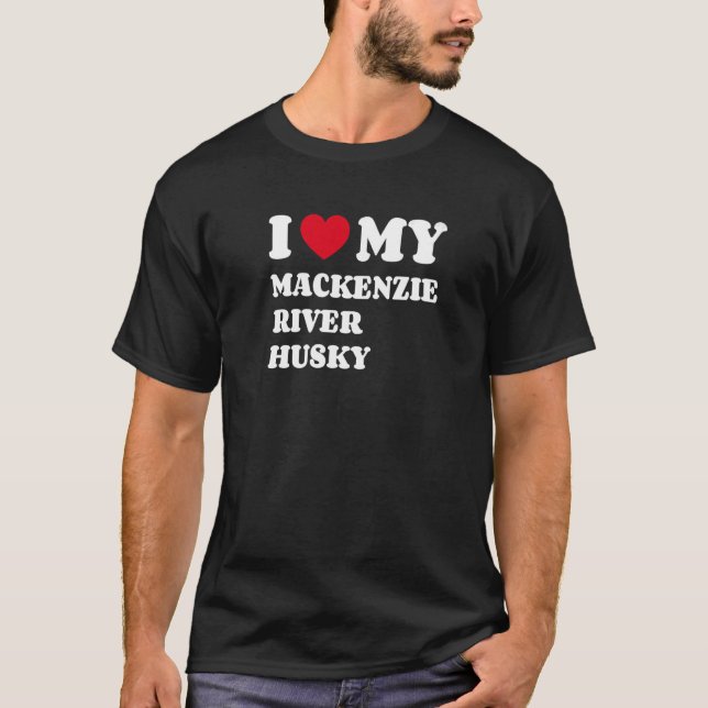 T-shirt J'Aime Mon Mackenzie River Husky (Devant)