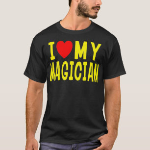 T-shirt J'aime mon magicien Magic Lover Cadeau Red Heart