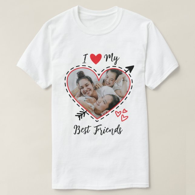 T-shirt J'aime mon maillot Best Friends, tee-shirt personn (Design devant)