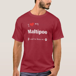 T-shirt J'aime mon Maltipoo (le chien masculin)
