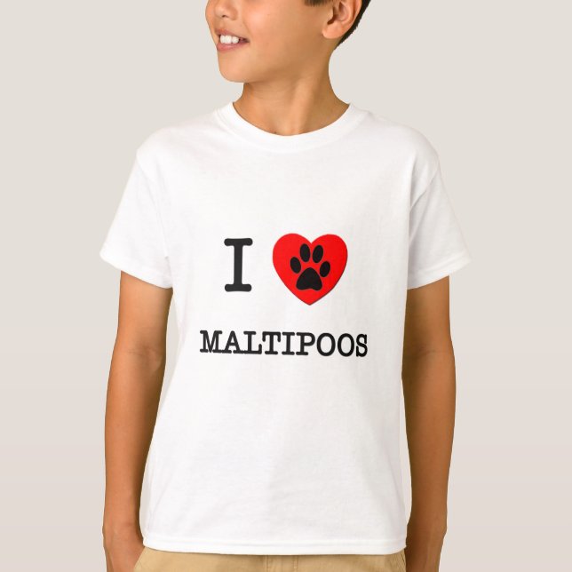 T-SHIRT J'AIME MON MALTIPOOS (Devant)