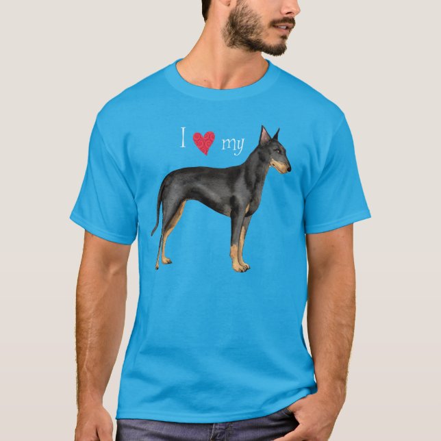 T-shirt J'aime mon Manchester Terrier (Devant)