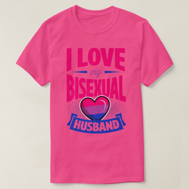 T-shirt J'Aime Mon Mari Biseual Cute Bi Pride Anniversaire (Design devant)