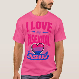 T-shirt J'Aime Mon Mari Biseual Cute Bi Pride Anniversaire