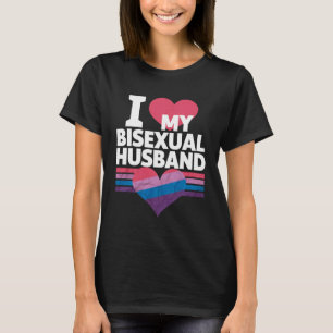 T-shirt J'aime mon mari bisexuel Fierté Bi Drapeau Bisexue