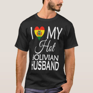 T-shirt J'Aime Mon Mari Bolivien Chaud Bolivie Épouse Nat