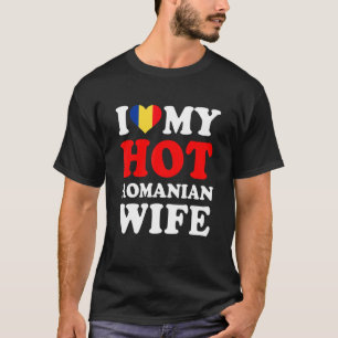 T-shirt J'aime mon mari chaud roumain femme